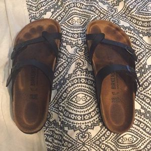 black birkenstock sandals.  includes box